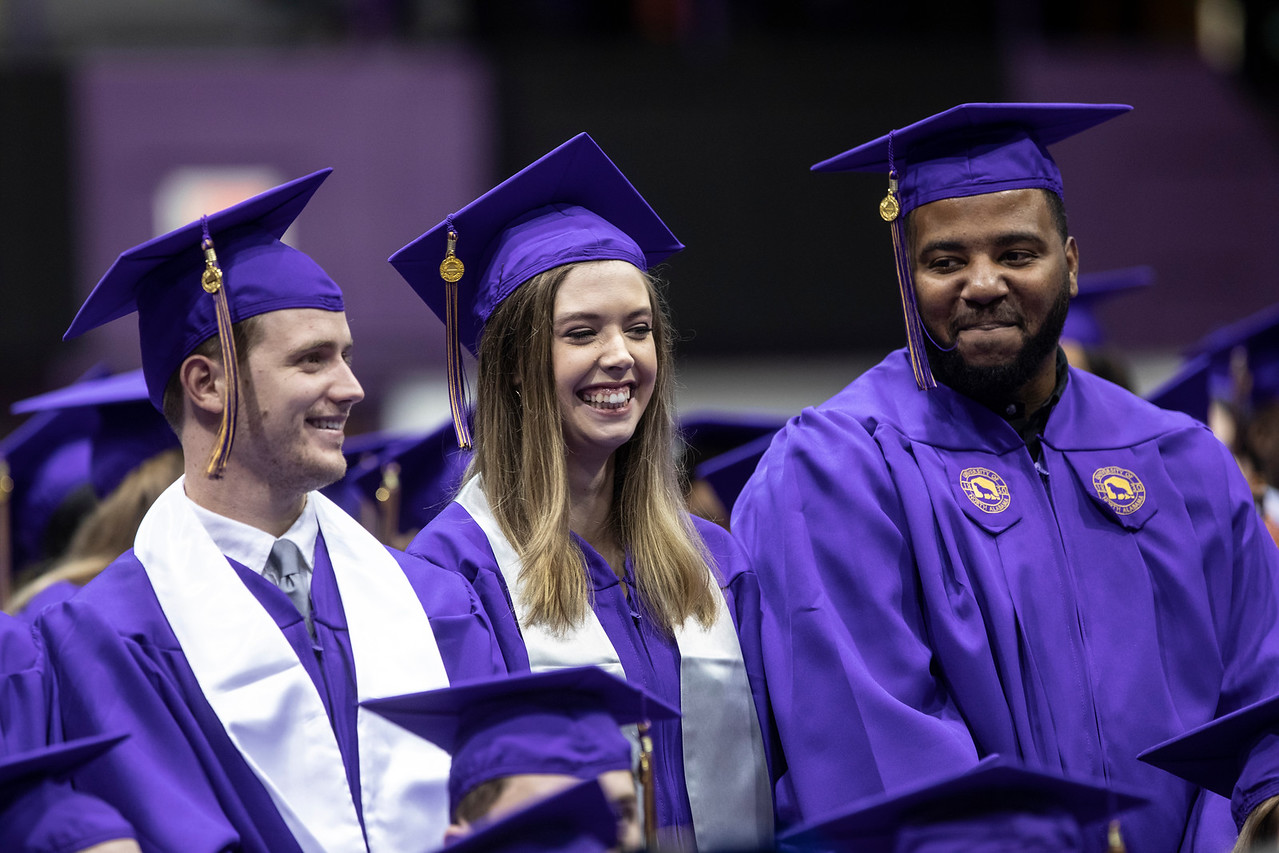Students at the University of North Alabama commencement ceremony.